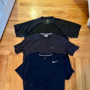 3 large Mens tees - under armour, Nike, north face